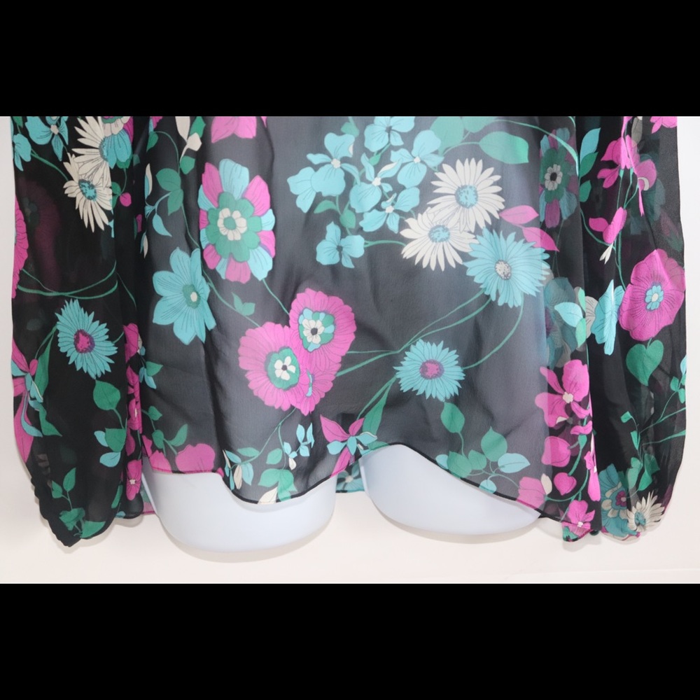NWT Emilio Pucci Sheer Floral Peasant Top Sz Large - Picture 4 of 12